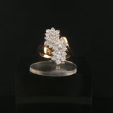 14k Yellow Gold and 2cttw Diamond Vintage Ladies Cluster Ring Size 7.5