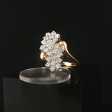 14k Yellow Gold and 2cttw Diamond Vintage Ladies Cluster Ring Size 7.5