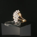 14k Yellow Gold and 2cttw Diamond Vintage Ladies Cluster Ring Size 7.5