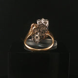 14k Yellow Gold and 2cttw Diamond Vintage Ladies Cluster Ring Size 7.5