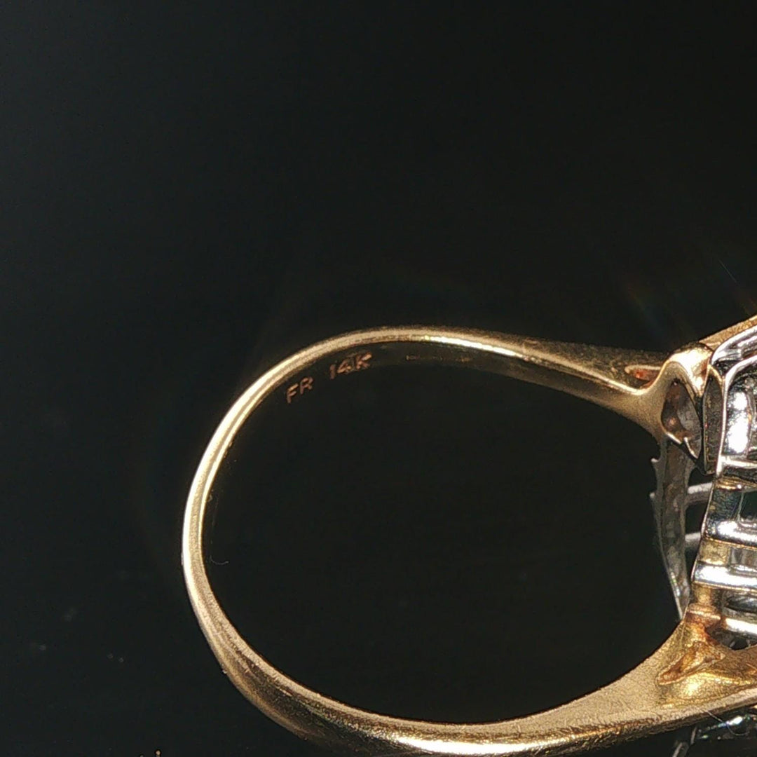 14k Yellow Gold and 2cttw Diamond Vintage Ladies Cluster Ring Size 7.5