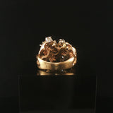 14k Yellow Gold and 1.75cttw Diamond Solid Vintage Cluster Ring Size 9