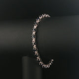 14k White Gold Sapphire and Diamond Ladies Tennis Link Bracelet 7"