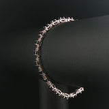 14k White Gold Sapphire and Diamond Ladies Tennis Link Bracelet 7"