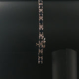 14k White Gold Sapphire and Diamond Ladies Tennis Link Bracelet 7"
