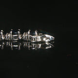 14k White Gold Sapphire and Diamond Ladies Tennis Link Bracelet 7"