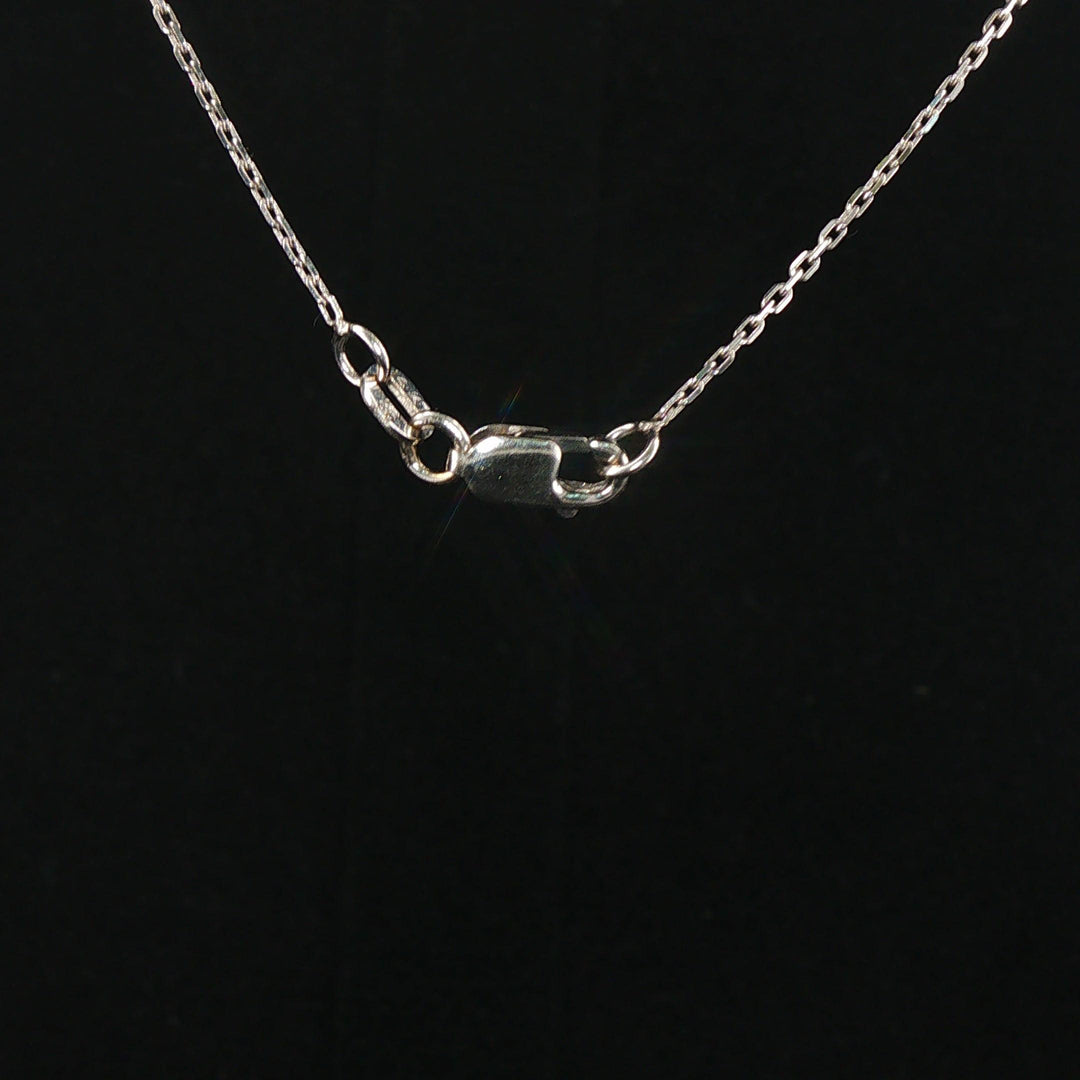 14k White Gold 0.75cttw Round and Baguette Diamond Cross Pendant Necklace 20"