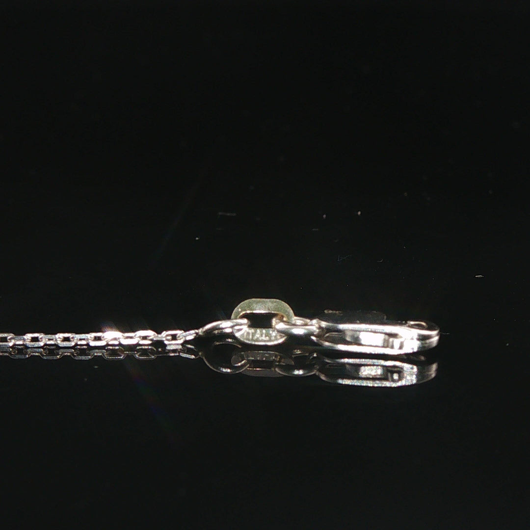 14k White Gold 0.75cttw Round and Baguette Diamond Cross Pendant Necklace 20"