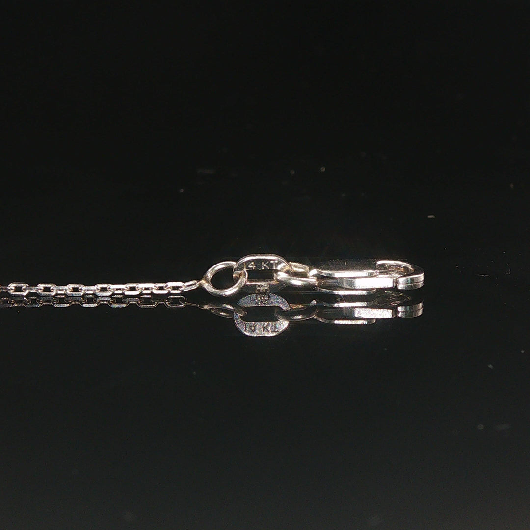 14k White Gold 0.75cttw Round and Baguette Diamond Cross Pendant Necklace 20"