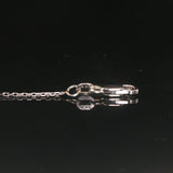 14k White Gold 0.75cttw Round and Baguette Diamond Cross Pendant Necklace 20"