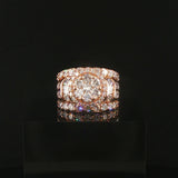 14k Rose Gold and 4.60cttw Diamond Large Cluster Halo Ring Size 6.75