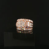 14k Rose Gold and 4.60cttw Diamond Large Cluster Halo Ring Size 6.75