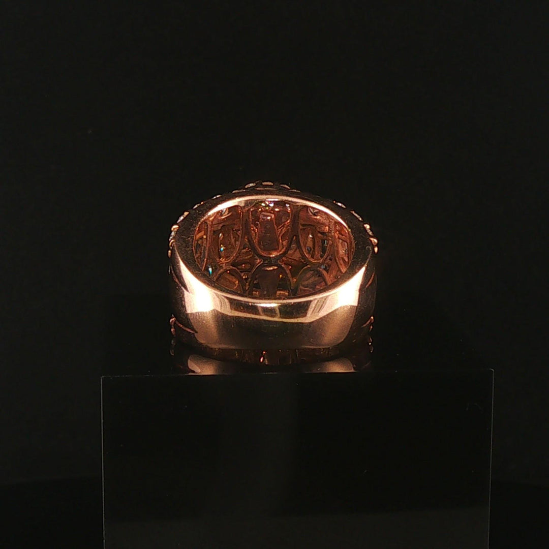 14k Rose Gold and 4.60cttw Diamond Large Cluster Halo Ring Size 6.75