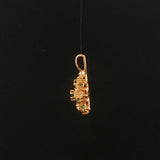 14k Yellow Gold Emerald and Diamond Floral Pendant