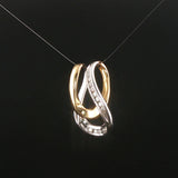 14k Yellow and White Gold Diamond Slide Pendant 1"