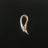 14k Yellow and White Gold Diamond Slide Pendant 1"