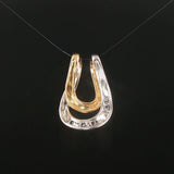 14k Yellow and White Gold Diamond Slide Pendant 1"