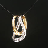 14k Yellow and White Gold Diamond Slide Pendant 1"