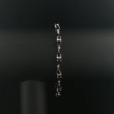 14k White Gold Sapphire and Diamond Ladies Fancy Link Bracelet 7.25"