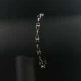14k White Gold Sapphire and Diamond Ladies Fancy Link Bracelet 7.25"