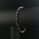 14k White Gold Sapphire and Diamond Ladies Fancy Link Bracelet 7.25"