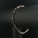 14k White Gold Sapphire and Diamond Ladies Fancy Link Bracelet 7.25"