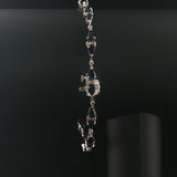 14k White Gold Sapphire and Diamond Ladies Fancy Link Bracelet 7.25"
