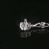 14k White Gold Sapphire and Diamond Ladies Fancy Link Bracelet 7.25"