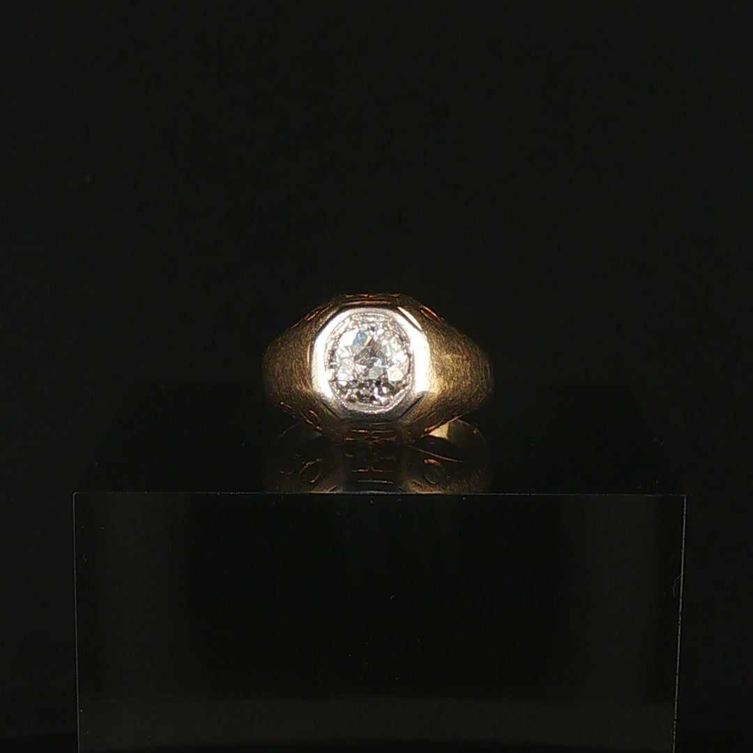 14k Yellow Gold and 0.75ct Old Euro Cut Diamond Vintage Solitaire Ring Size 4.75