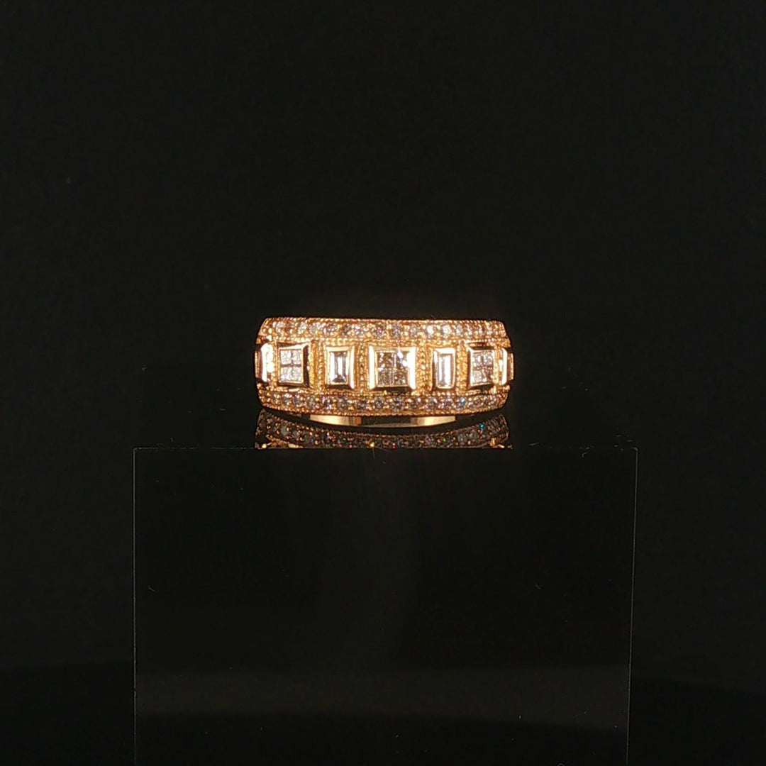 Effy 14k Yellow Gold and 0.50cttw Diamond Band Ring Size 8