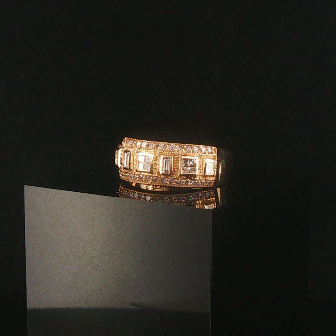 Effy 14k Yellow Gold and 0.50cttw Diamond Band Ring Size 8