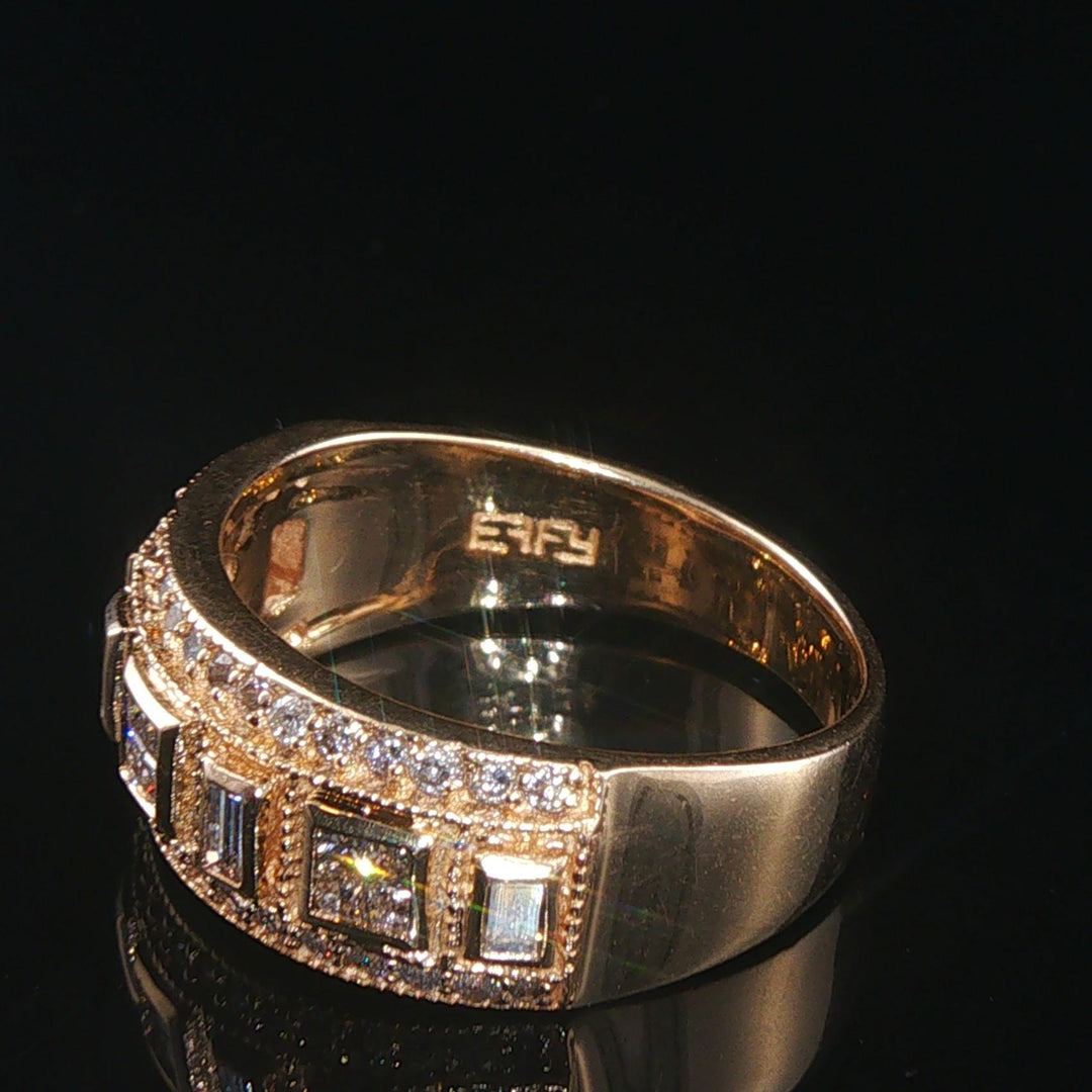 Effy 14k Yellow Gold and 0.50cttw Diamond Band Ring Size 8