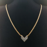 14k Yellow Gold and 0.70cttw Diamond 21.7g Solid Rope Pendant Necklace 18"