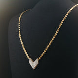 14k Yellow Gold and 0.70cttw Diamond 21.7g Solid Rope Pendant Necklace 18"