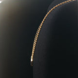 14k Yellow Gold and 0.70cttw Diamond 21.7g Solid Rope Pendant Necklace 18"