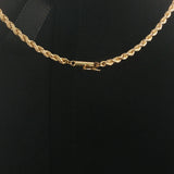 14k Yellow Gold and 0.70cttw Diamond 21.7g Solid Rope Pendant Necklace 18"