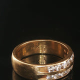 14k Yellow Gold and 0.90cttw Diamond Two Row Band Ring Size 7