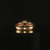 14k Yellow Gold 0.70ct Emerald and Diamond Ladies Ring Size 4