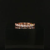 14k Rose Gold and 0.75cttw Diamond Half Eternity Band Ring Size 6.75