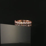 14k Rose Gold and 0.75cttw Diamond Half Eternity Band Ring Size 6.75