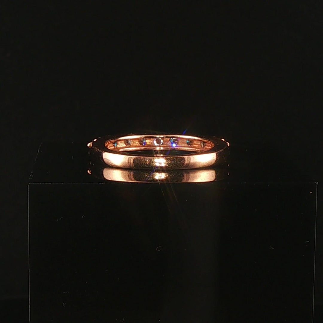 14k Rose Gold and 0.75cttw Diamond Half Eternity Band Ring Size 6.75