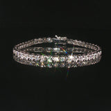 18k White Gold and 2cttw Diamond Tennis Link Bracelet Italy 6.25"