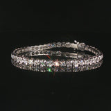 18k White Gold and 2cttw Diamond Tennis Link Bracelet Italy 6.25"