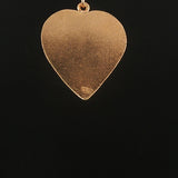 14k Yellow Gold and 0.07ct Diamond Satin Finish Starburst Puffy Heart Pendant