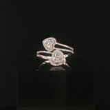 14k White Gold and 0.80cttw Diamond Bypass Heart Ring Size 9