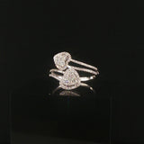 14k White Gold and 0.80cttw Diamond Bypass Heart Ring Size 9