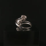 14k White Gold and 0.80cttw Diamond Bypass Heart Ring Size 9