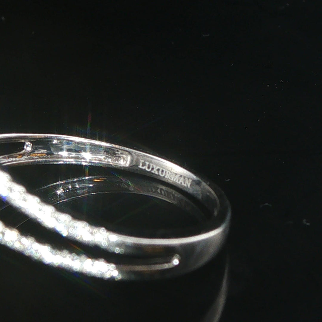 14k White Gold and 0.80cttw Diamond Bypass Heart Ring Size 9