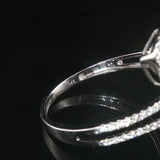 14k White Gold and 0.80cttw Diamond Bypass Heart Ring Size 9