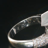 18k White Gold and 0.69cttw Diamond Heavy Crossover Ring Size 7.25